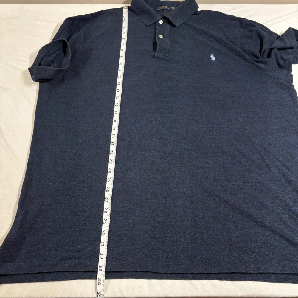 Polo Ralph Lauren Polo Shirt Mens 3XLT Navy Blue Heathered Big & Tall Classic